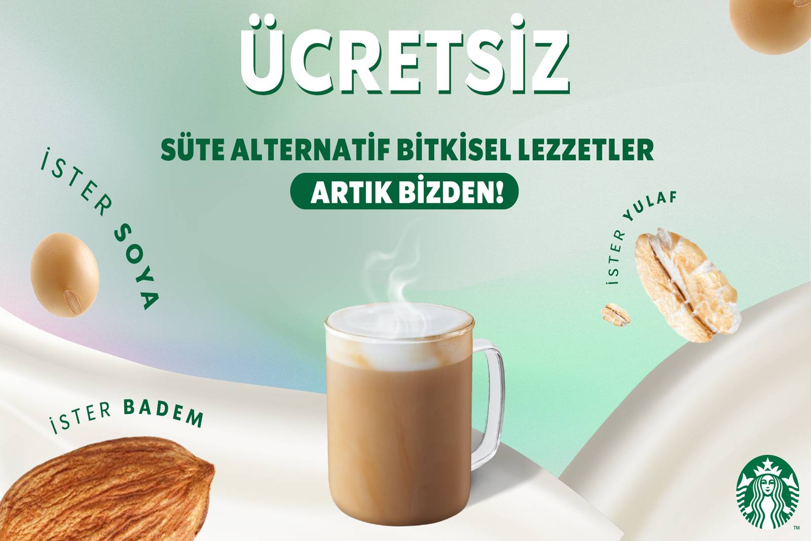 Starbucks'ta süte alternatif bitkisel lezzetler artık ücretsiz